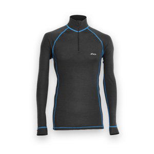 Pánske 100% merino tričko Extreme ZIP 240 - čierna, M - Medium