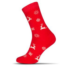 Vianočné termo ponožky - červená, XS (35-37)