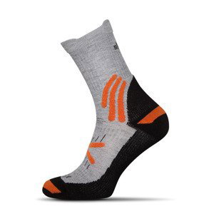 Compress Trekking MERINO ponožky - šedo-oranžová, L (44-46)